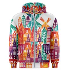 Vector Graphics Amsterdam Silhouette Men s Zipper Hoodie