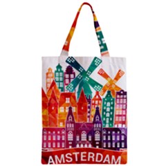 Vector Graphics Amsterdam Silhouette Zipper Classic Tote Bag by Salman4z