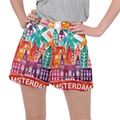 Vector Graphics Amsterdam Silhouette Women s Ripstop Shorts by Salman4z