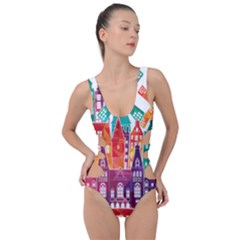 Vector Graphics Amsterdam Silhouette Side Cut Out Swimsuit