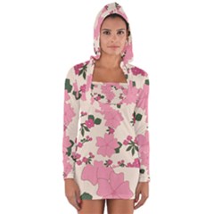 Floral Vintage Flowers Long Sleeve Hooded T-shirt