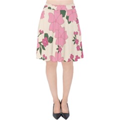 Floral Vintage Flowers Velvet High Waist Skirt