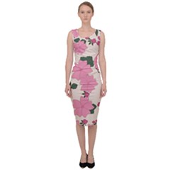 Floral Vintage Flowers Sleeveless Pencil Dress