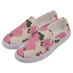 Floral Vintage Flowers Men s Canvas Slip Ons