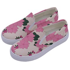 Floral Vintage Flowers Kids  Canvas Slip Ons