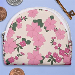 Floral Vintage Flowers Horseshoe Style Canvas Pouch