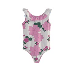 Floral Vintage Flowers Kids  Frill Swimsuit