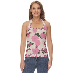 Floral Vintage Flowers Basic Halter Top