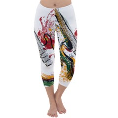 Electric Guitar Grunge Capri Winter Leggings  by Salman4z