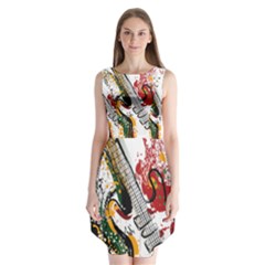 Electric Guitar Grunge Sleeveless Chiffon Dress   by Salman4z