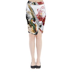 Electric Guitar Grunge Midi Wrap Pencil Skirt by Salman4z