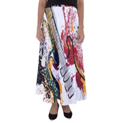 Electric Guitar Grunge Flared Maxi Skirt by Salman4z