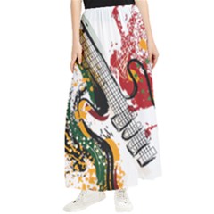 Electric Guitar Grunge Maxi Chiffon Skirt by Salman4z