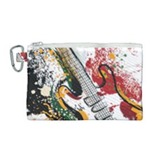 Electric Guitar Grunge Canvas Cosmetic Bag (medium) by Salman4z