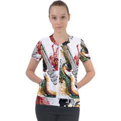 Electric Guitar Grunge Short Sleeve Zip Up Jacket by Salman4z