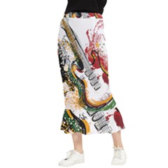 Electric Guitar Grunge Maxi Fishtail Chiffon Skirt by Salman4z