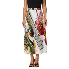 Electric Guitar Grunge Classic Midi Chiffon Skirt