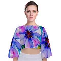 220cde476e6c434b8bbbaee3fd39d8f1 Tie Back Butterfly Sleeve Chiffon Top by Fhkhan22