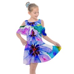 220cde476e6c434b8bbbaee3fd39d8f1 Kids  Shoulder Cutout Chiffon Dress