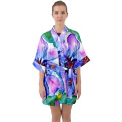 220cde476e6c434b8bbbaee3fd39d8f1 Half Sleeve Satin Kimono 