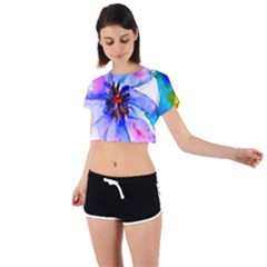 220cde476e6c434b8bbbaee3fd39d8f1 Tie Back Short Sleeve Crop Tee by Fhkhan22