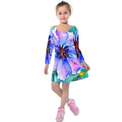 220cde476e6c434b8bbbaee3fd39d8f1 Kids  Long Sleeve Velvet Dress