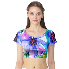 220cde476e6c434b8bbbaee3fd39d8f1 Short Sleeve Crop Top by Fhkhan22