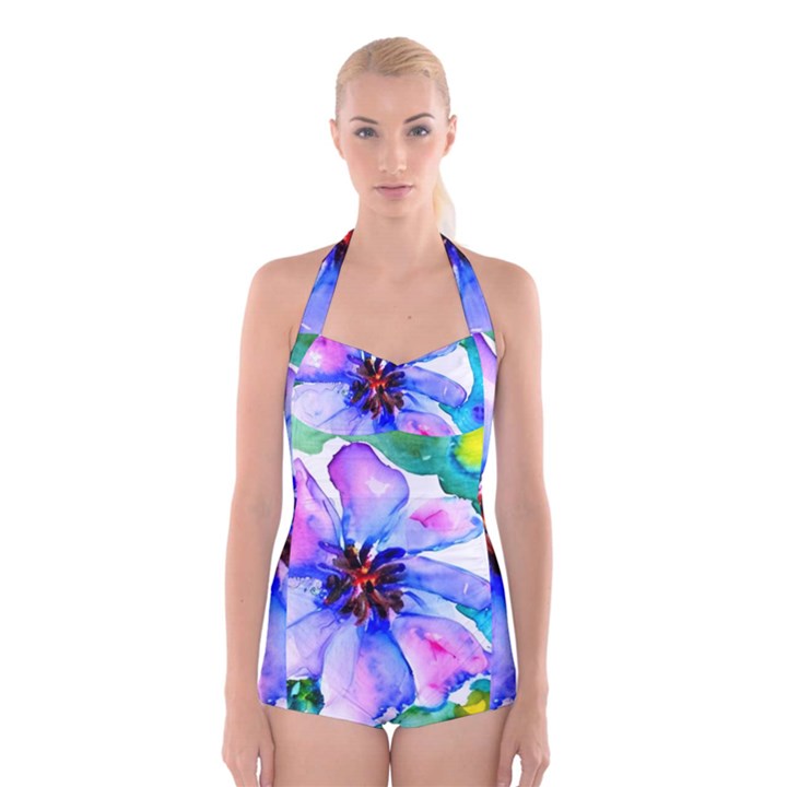 220cde476e6c434b8bbbaee3fd39d8f1 Boyleg Halter Swimsuit 