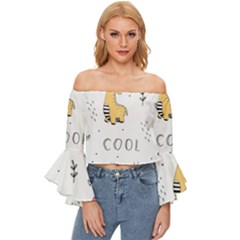 20230509 010828 0000 Off Shoulder Flutter Bell Sleeve Top