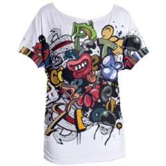 Mural Graffiti Paint Women s Oversized Tee by Salman4z