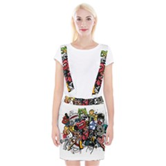 Mural Graffiti Paint Braces Suspender Skirt by Salman4z