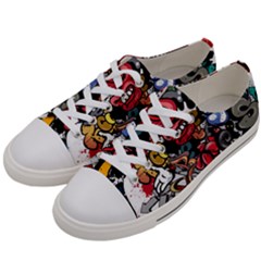 Mural Graffiti Paint Men s Low Top Canvas Sneakers by Salman4z