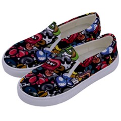 Mural Graffiti Paint Kids  Canvas Slip Ons by Salman4z