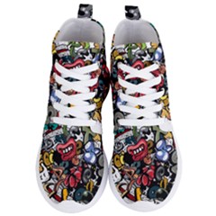 Mural Graffiti Paint Women s Lightweight High Top Sneakers by Salman4z