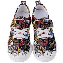 Mural Graffiti Paint Women s Velcro Strap Shoes by Salman4z