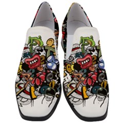 Mural Graffiti Paint Women Slip On Heel Loafers by Salman4z