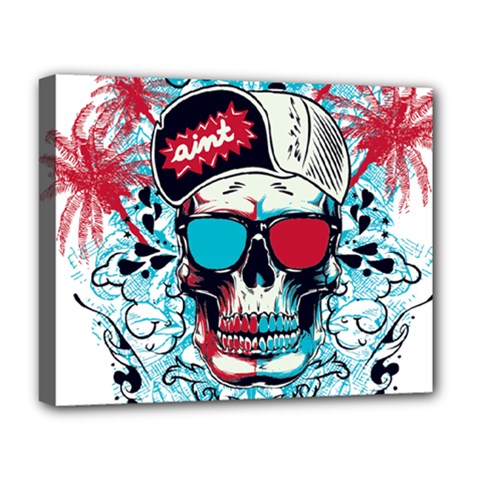 That Cool Graffiti Skull Deluxe Canvas 20  X 16  (stretched) by Salman4z