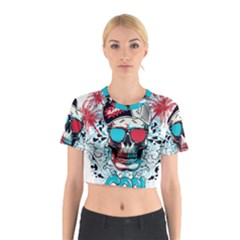 That Cool Graffiti Skull Cotton Crop Top by Salman4z