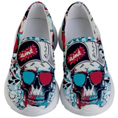 That Cool Graffiti Skull Kids Lightweight Slip Ons by Salman4z