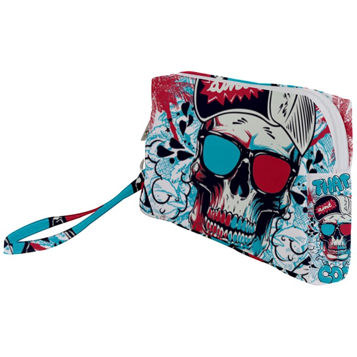 That Cool Graffiti Skull Wristlet Pouch Bag (Small)