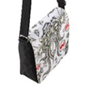 Drawing Clip Art Hand Painted Abstract Creative Space Squid Radio Flap Closure Messenger Bag (S) View2