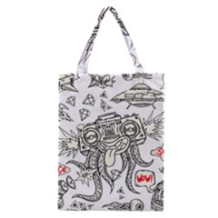 Drawing Clip Art Hand Painted Abstract Creative Space Squid Radio Classic Tote Bag by Salman4z