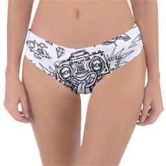 Drawing Clip Art Hand Painted Abstract Creative Space Squid Radio Reversible Classic Bikini Bottoms by Salman4z