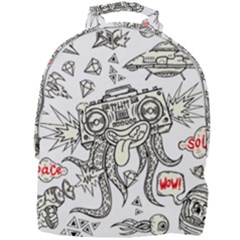 Drawing Clip Art Hand Painted Abstract Creative Space Squid Radio Mini Full Print Backpack by Salman4z