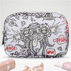 Drawing Clip Art Hand Painted Abstract Creative Space Squid Radio Make Up Pouch (small) by Salman4z