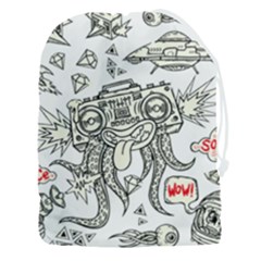 Drawing Clip Art Hand Painted Abstract Creative Space Squid Radio Drawstring Pouch (3xl) by Salman4z