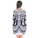 Balinese Art Barong Drawing Bali White Background People Long Sleeve V-neck Flare Dress View2