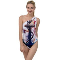 Anchor Watercolor Painting Tattoo Art Anchors And Birds To One Side Swimsuit by Salman4z