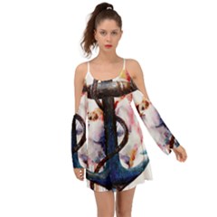 Anchor Watercolor Painting Tattoo Art Anchors And Birds Boho Dress by Salman4z