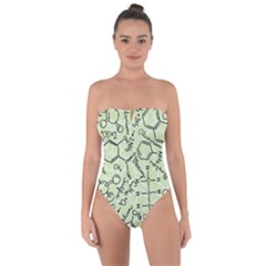 Multicolored Chemical Bond Illustration Chemistry Formula Science Tie Back One Piece Swimsuit by Salman4z